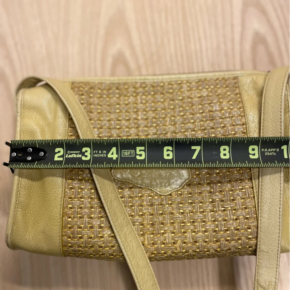 Carlos Falchi Yellow Leather Crossbody Bag